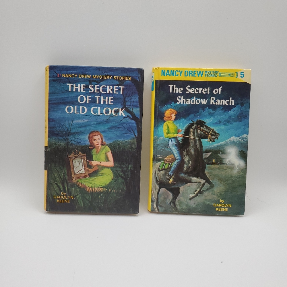Vintage Nancy Drew Mystery Hardcover Books  1 & 5